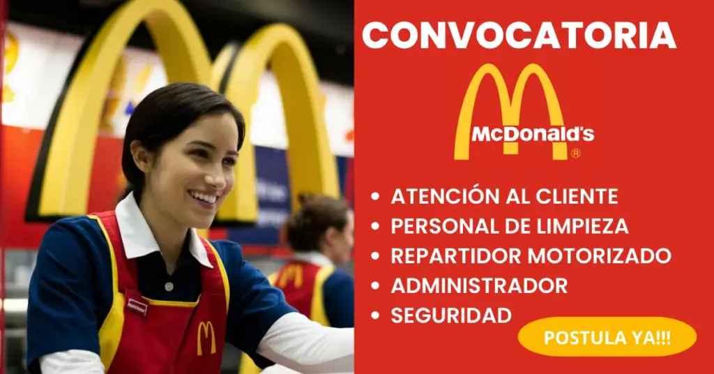 OPORTUNIDAD LABORAL EN MCDONALD'S